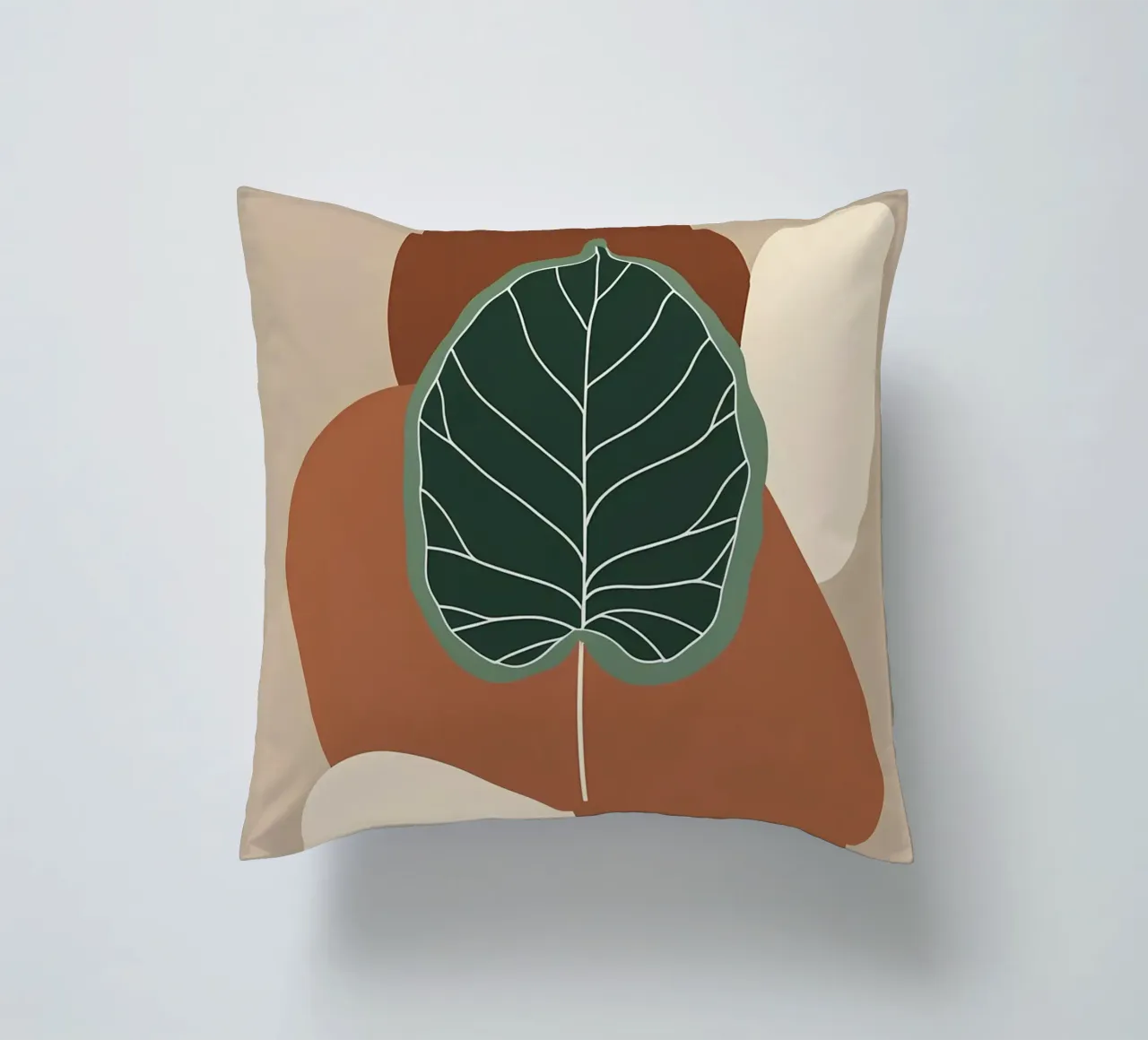 Minimalist one line drawing of a single fiddle leaf fig decorative cushion by Bloom And Brush