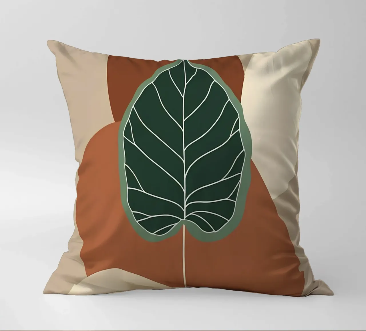 Minimalist one line drawing of a single fiddle leaf fig decorative cushion by Bloom And Brush