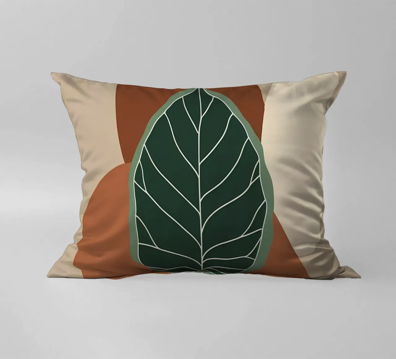 Minimalist one line drawing of a single fiddle leaf fig decorative cushion by Bloom And Brush