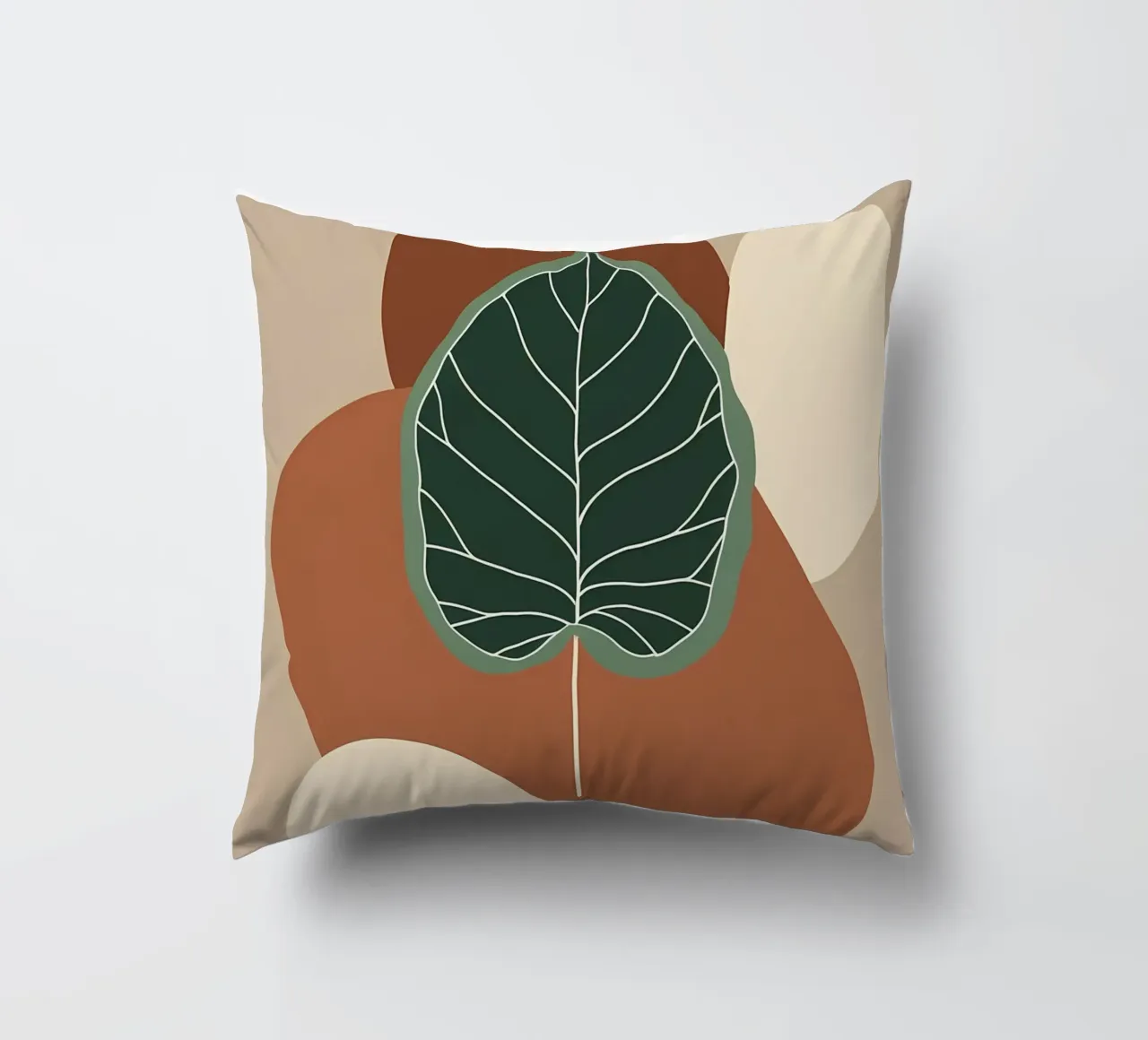 Minimalist one line drawing of a single fiddle leaf fig decorative cushion by Bloom And Brush