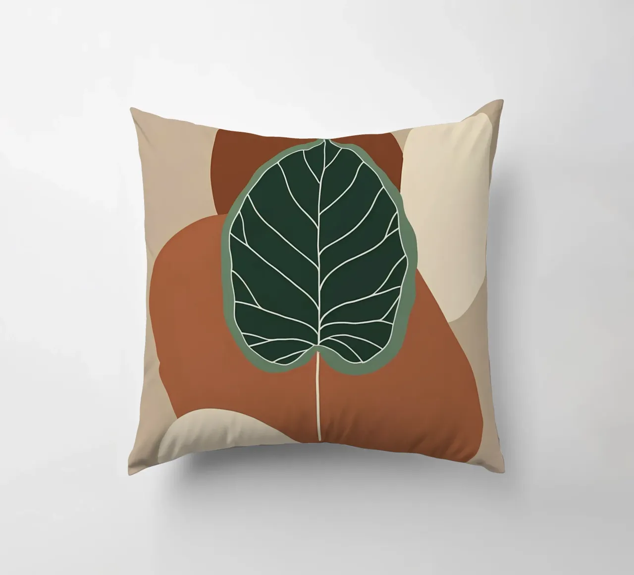 Minimalist one line drawing of a single fiddle leaf fig decorative cushion by Bloom And Brush