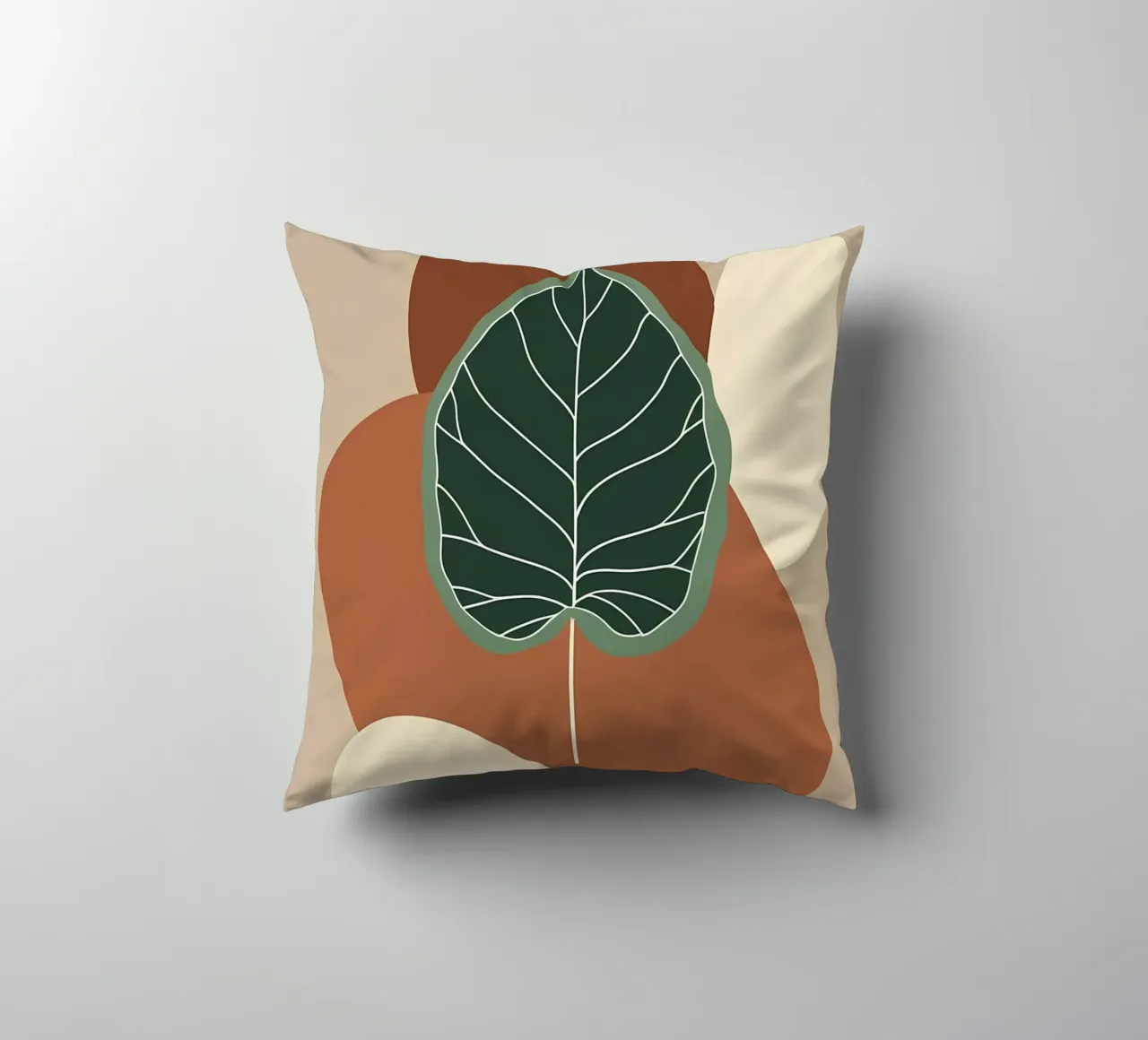 Minimalist one line drawing of a single fiddle leaf fig decorative cushion by Bloom And Brush
