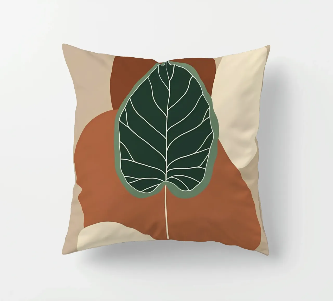 Minimalist one line drawing of a single fiddle leaf fig decorative cushion by Bloom And Brush