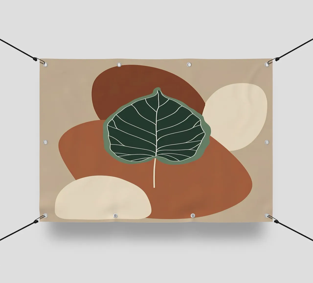 Disegno minimalista a una linea di un singolo fico a foglia di violino telo in pvc da Bloom And Brush