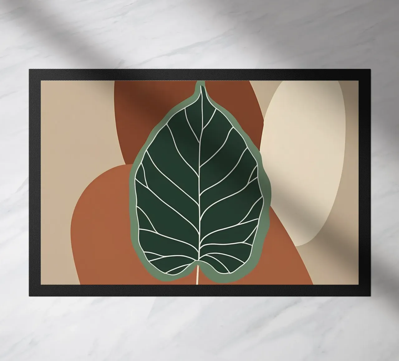 Disegno minimalista a una linea di un singolo fico a foglia di violino zerbino da Bloom And Brush