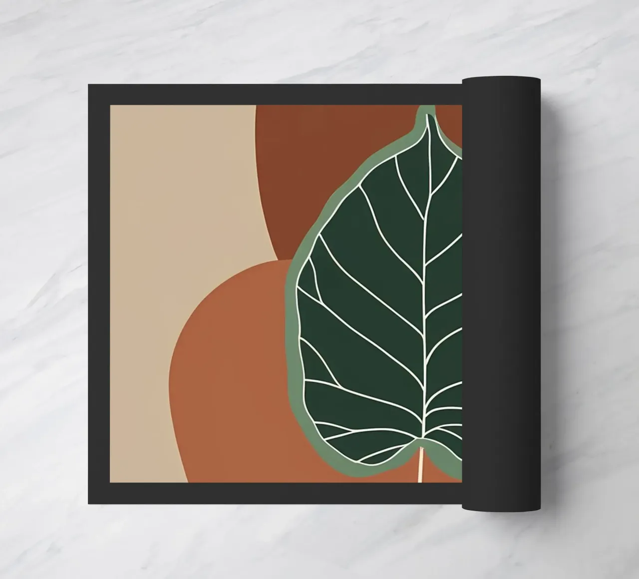 Disegno minimalista a una linea di un singolo fico a foglia di violino zerbino da Bloom And Brush