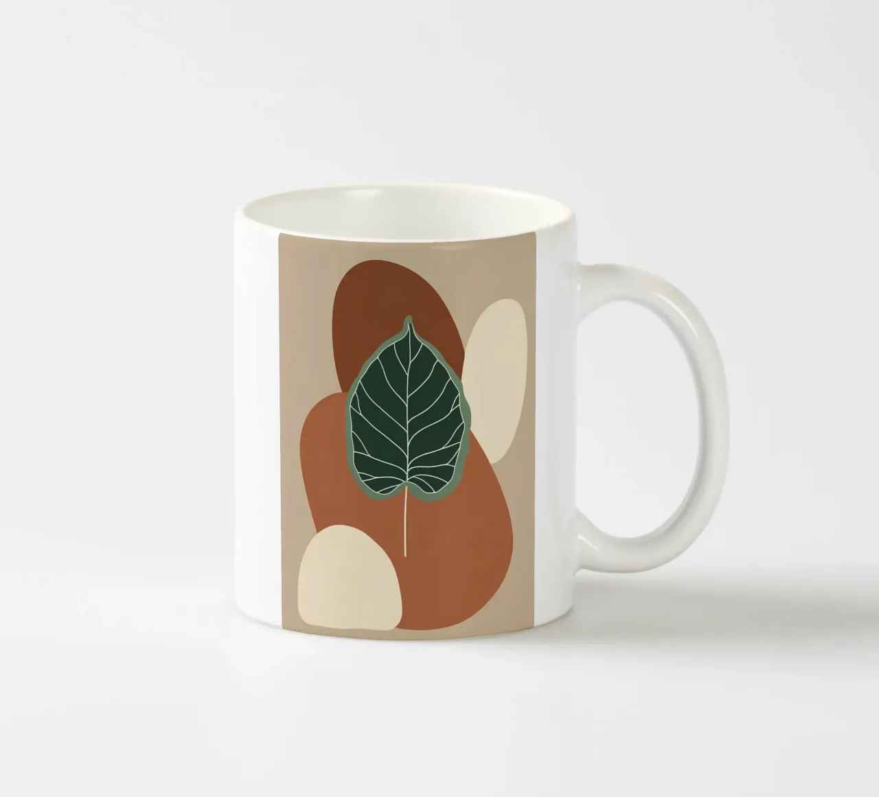 Disegno minimalista a una linea di un singolo fico a foglia di violino tazza in ceramica da Bloom And Brush