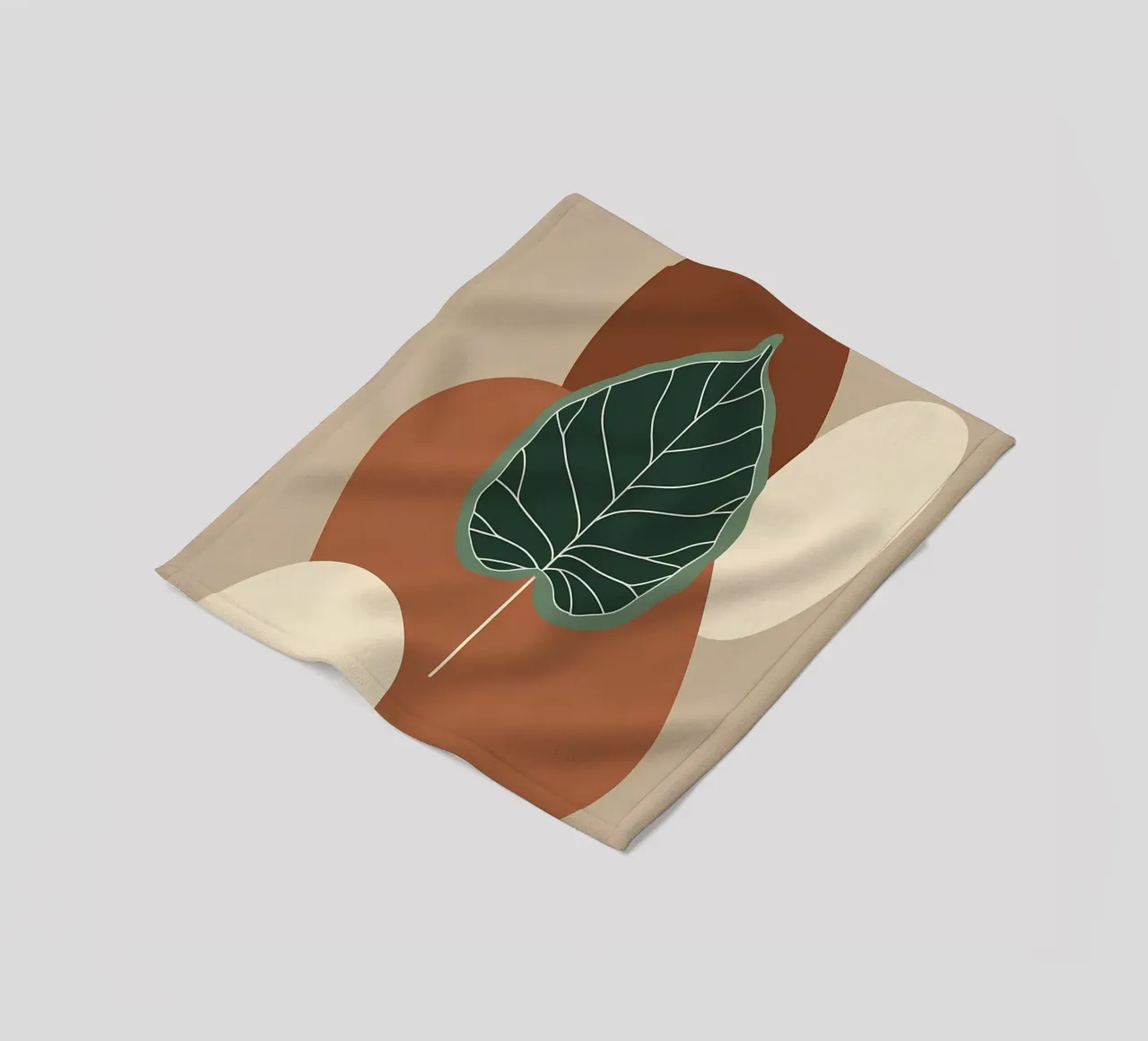 Minimalist one line drawing of a single fiddle leaf fig fleece blanket by Bloom And Brush