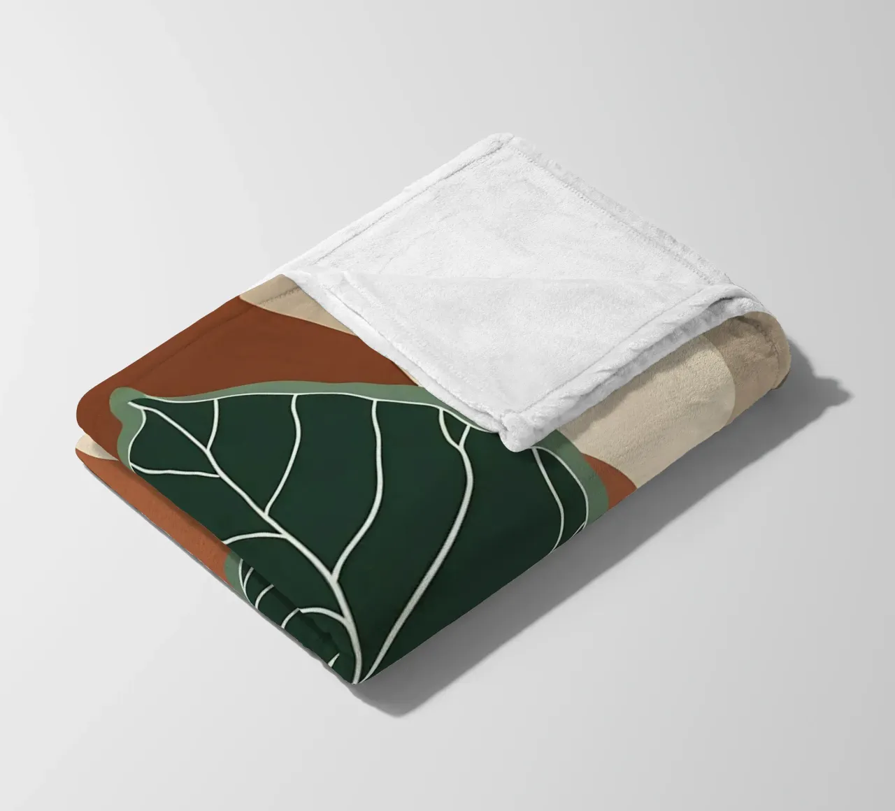 Minimalist one line drawing of a single fiddle leaf fig fleece blanket by Bloom And Brush