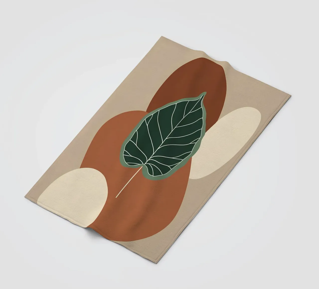 Minimalist one line drawing of a single fiddle leaf fig fleece blanket by Bloom And Brush