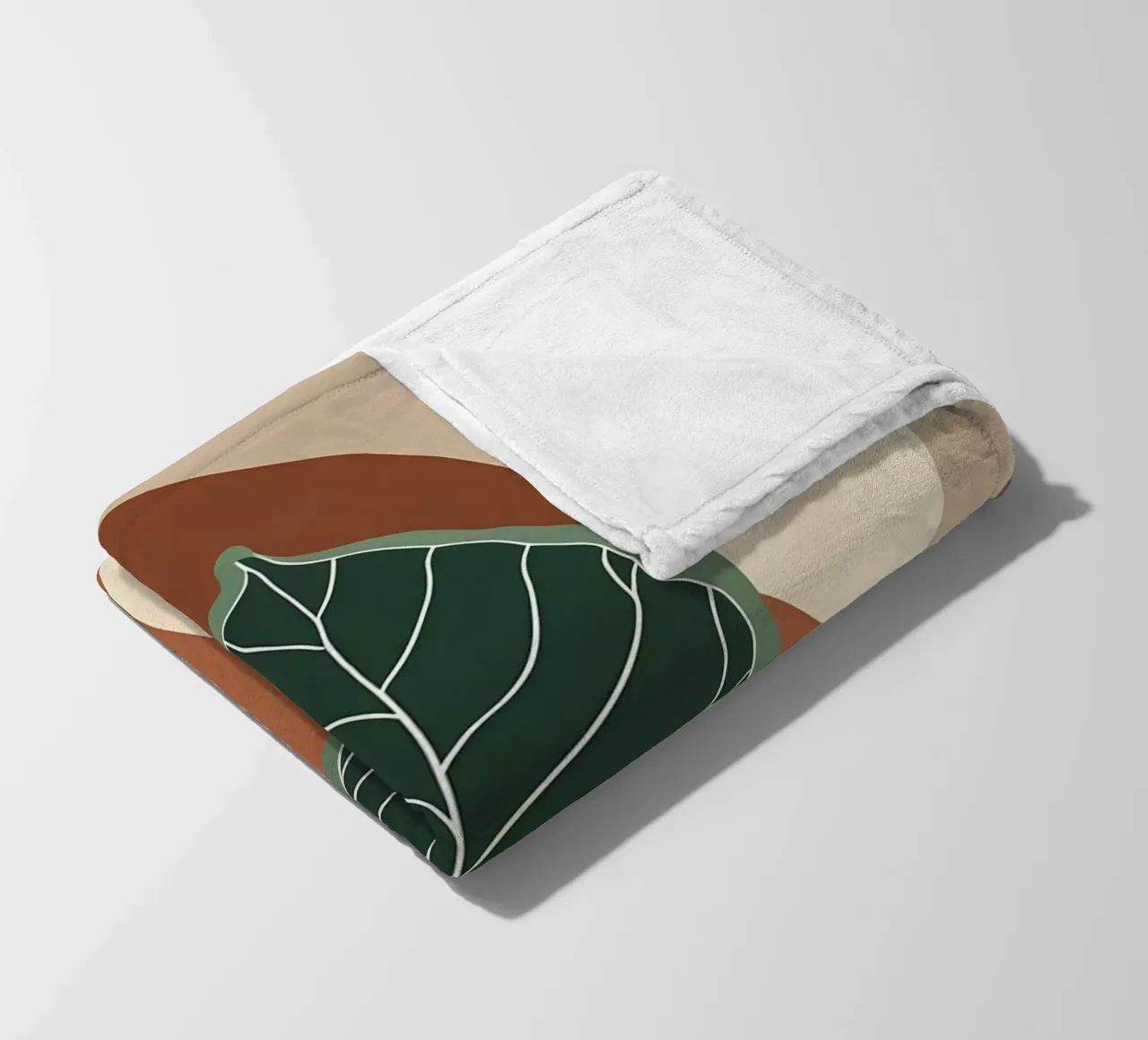 Minimalist one line drawing of a single fiddle leaf fig fleece blanket by Bloom And Brush