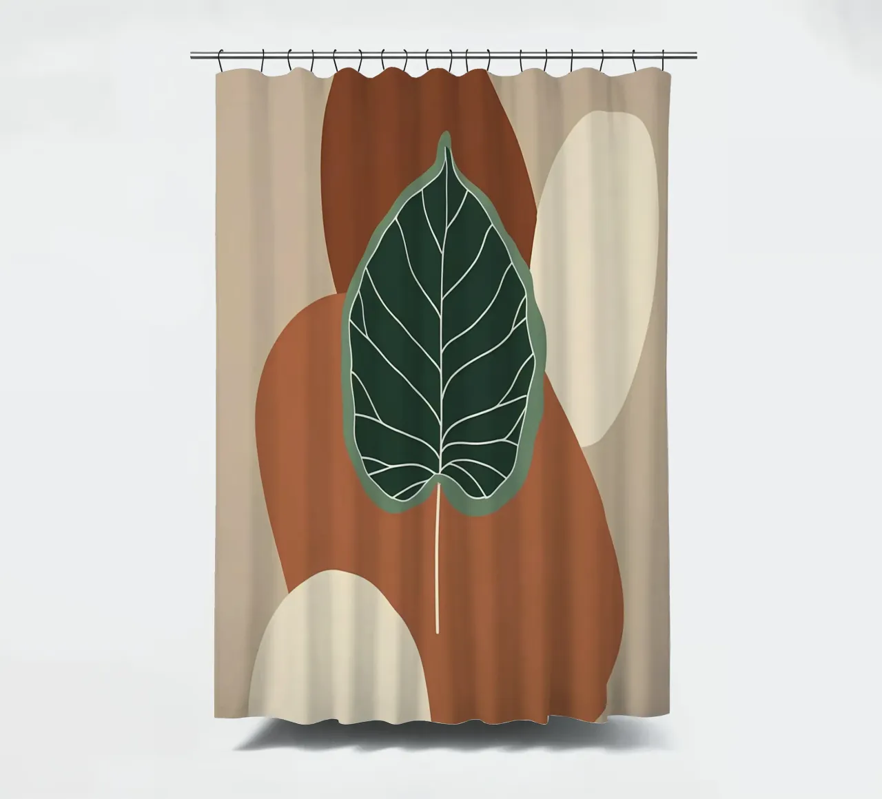 Minimalist one line drawing of a single fiddle leaf fig shower curtain by Bloom And Brush