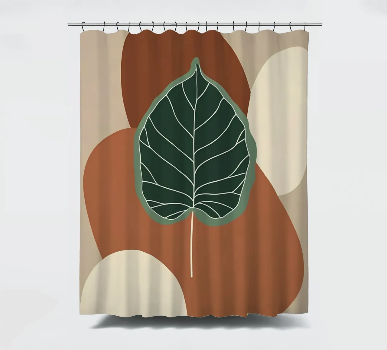 Minimalist one line drawing of a single fiddle leaf fig shower curtain by Bloom And Brush