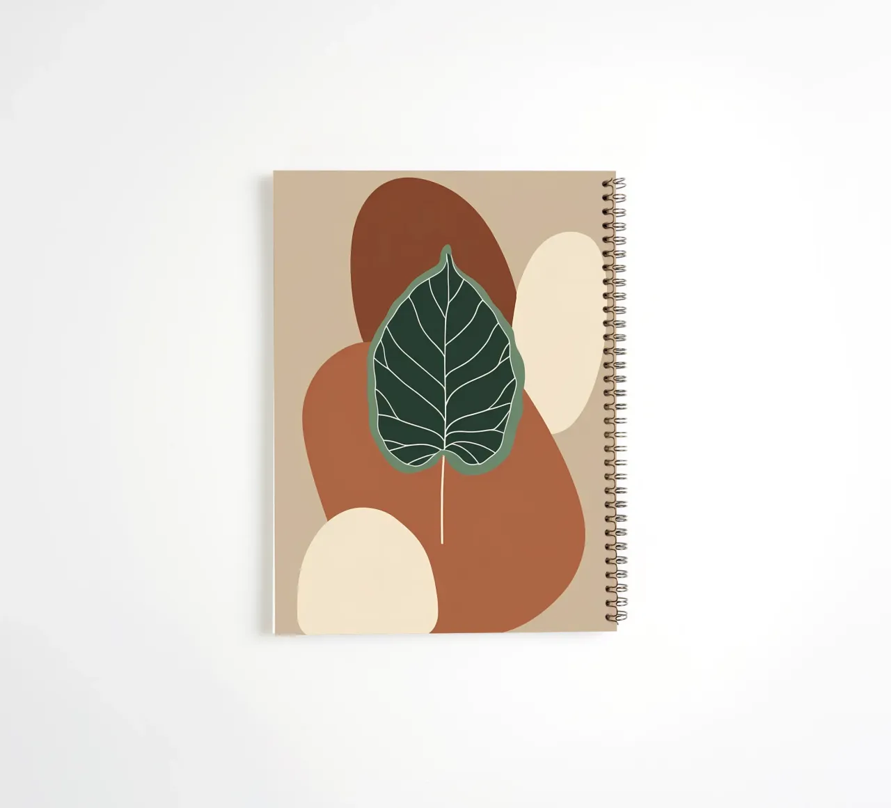 Minimalist one line drawing of a single fiddle leaf fig spiral notebook by Bloom And Brush