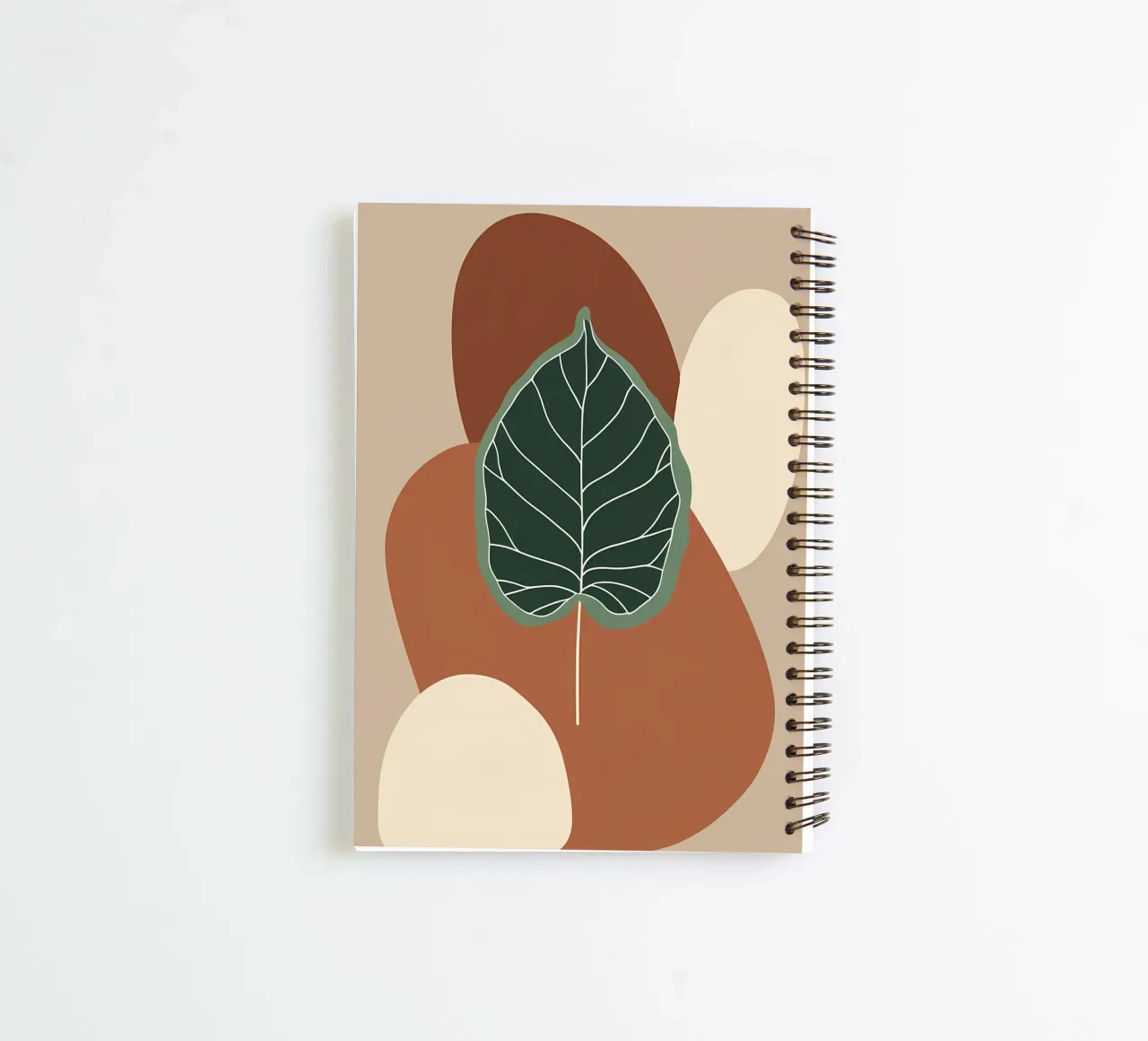 Minimalist one line drawing of a single fiddle leaf fig spiral notebook by Bloom And Brush