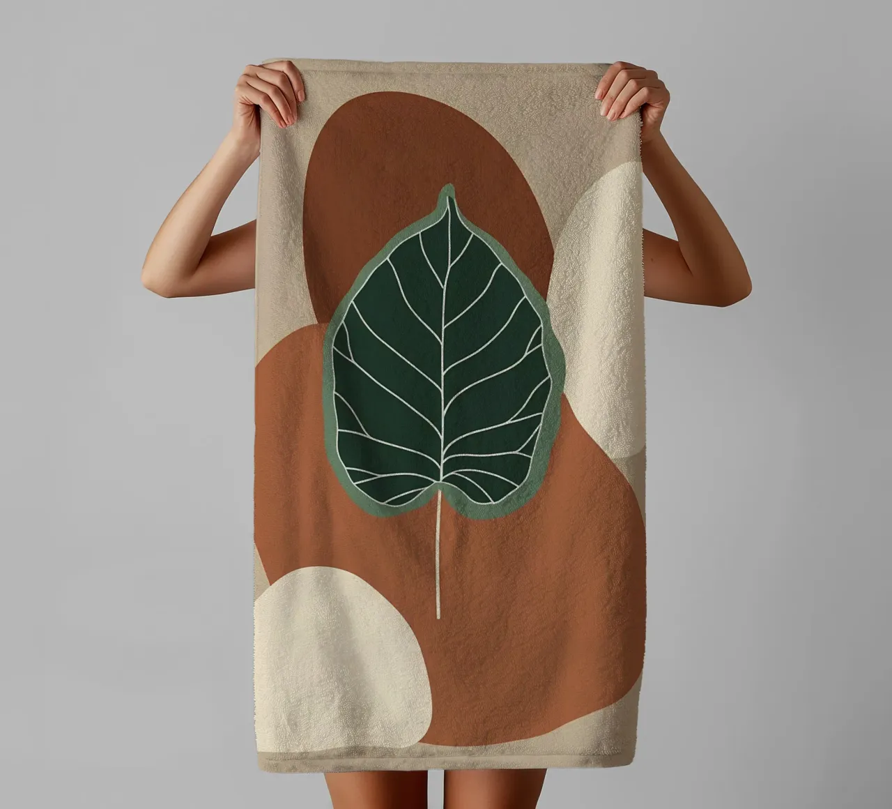 Minimalist one line drawing of a single fiddle leaf fig towel by Bloom And Brush