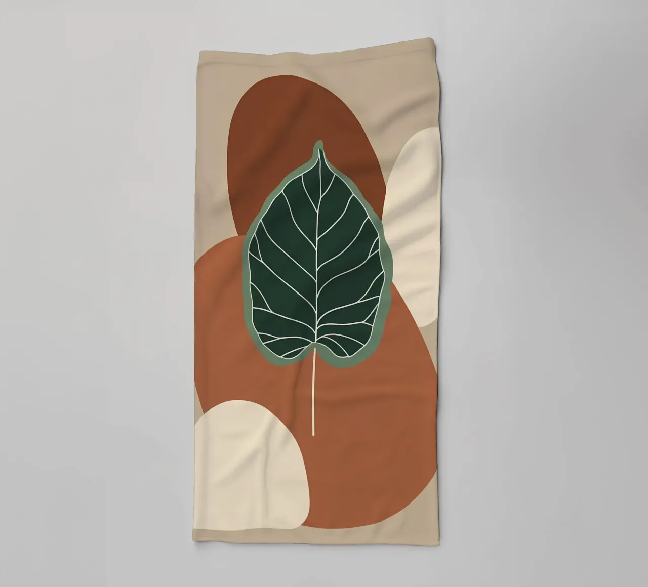 Minimalist one line drawing of a single fiddle leaf fig towel by Bloom And Brush