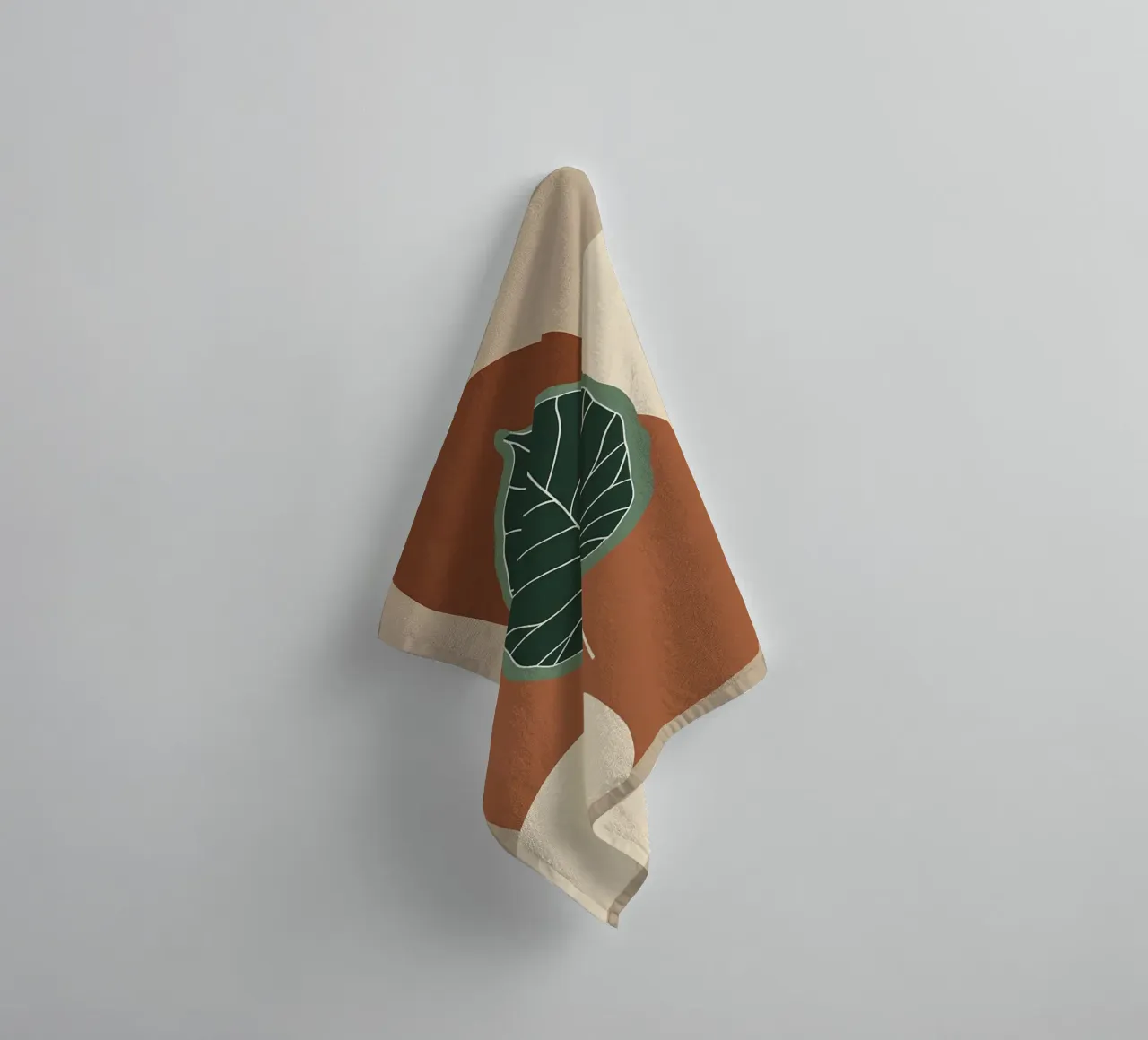Minimalist one line drawing of a single fiddle leaf fig towel by Bloom And Brush