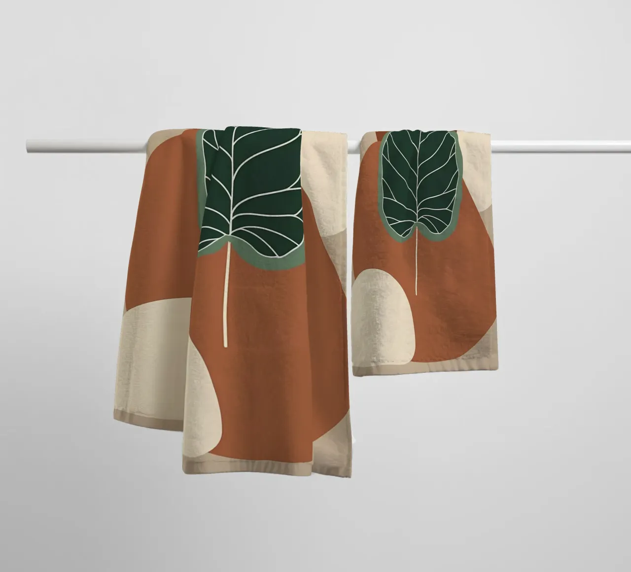 Minimalist one line drawing of a single fiddle leaf fig towel by Bloom And Brush
