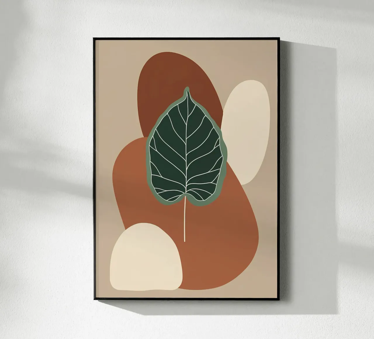 Disegno minimalista a una linea di un singolo fico a foglia di violino plexiglass da Bloom And Brush