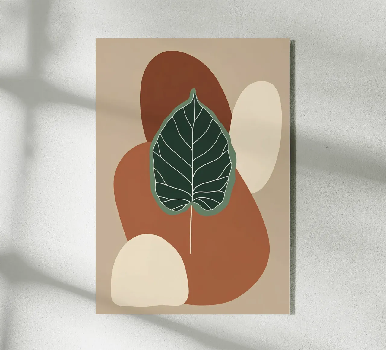Disegno minimalista a una linea di un singolo fico a foglia di violino plexiglass da Bloom And Brush