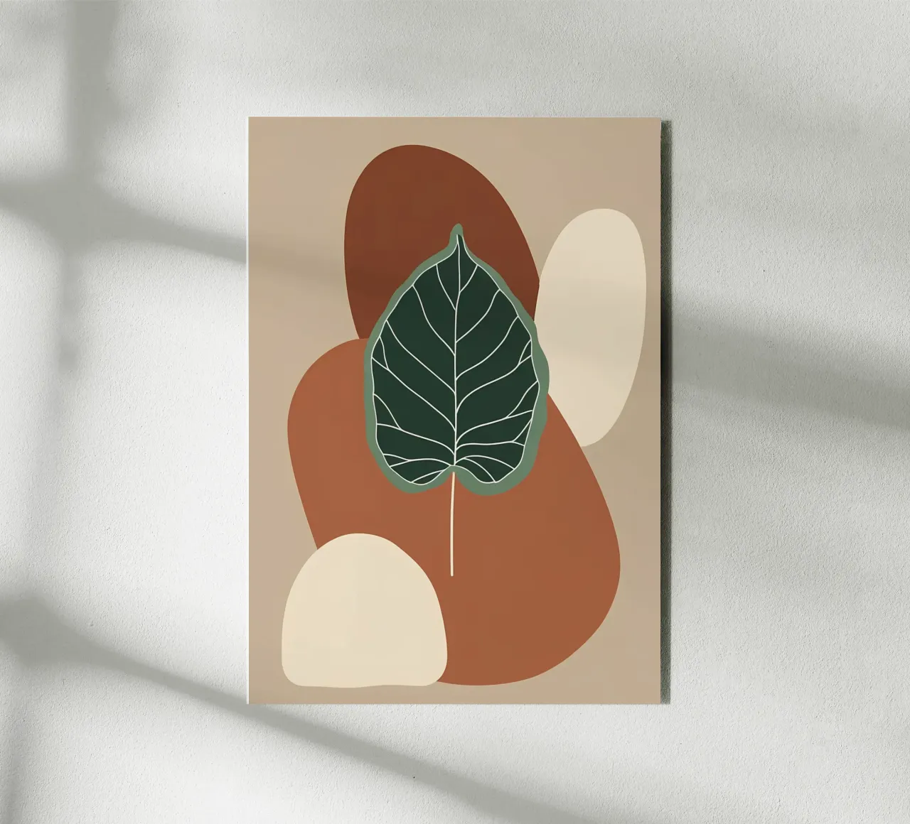 Disegno minimalista a una linea di un singolo fico a foglia di violino alluminio dibond da Bloom And Brush