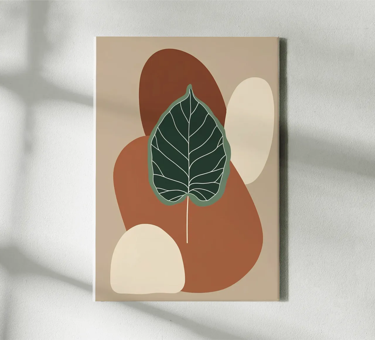 Minimalist one line drawing of a single fiddle leaf fig canvas by Bloom And Brush