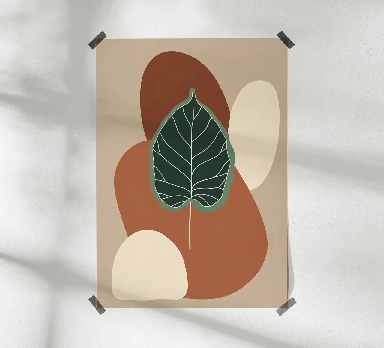 Minimalist one line drawing of a single fiddle leaf fig hahnemühle by Bloom And Brush