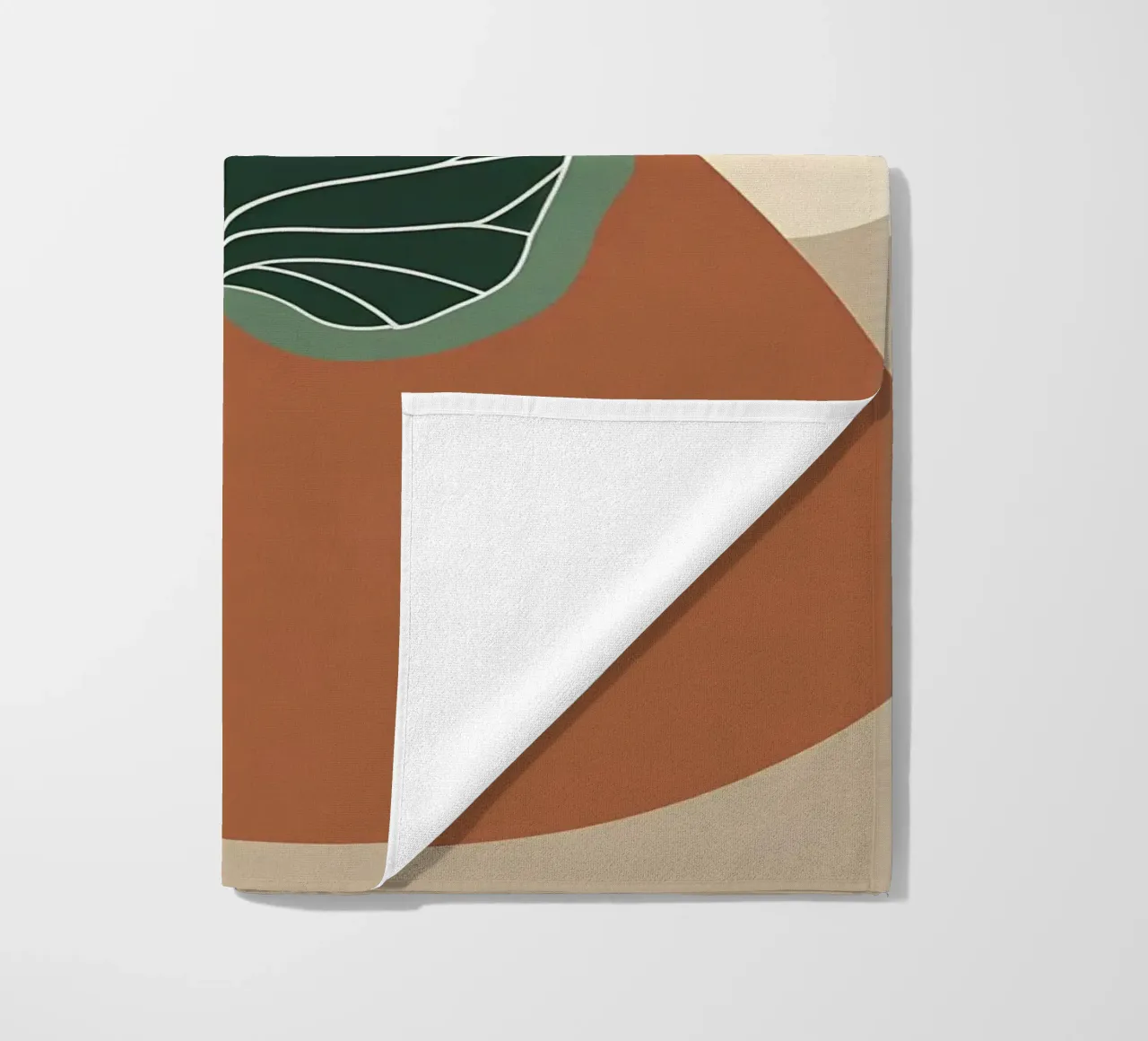 Minimalist one line drawing of a single fiddle leaf fig beach towel by Bloom And Brush