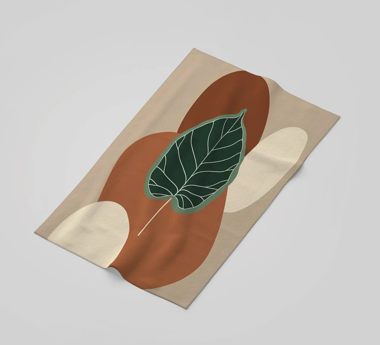 Minimalist one line drawing of a single fiddle leaf fig beach towel by Bloom And Brush