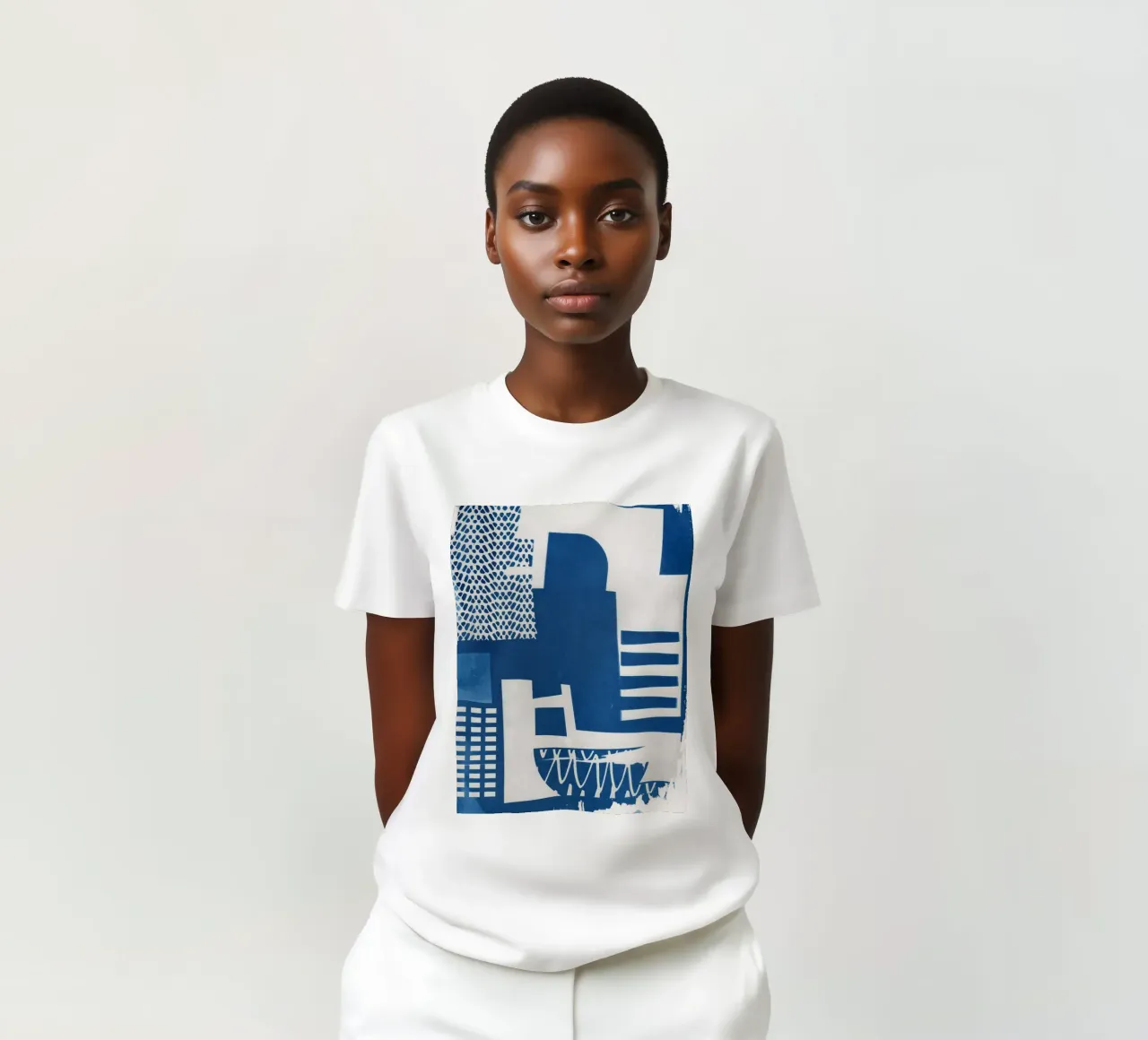 Cianotipia geometrica t-shirt da Kim Hubball Studio
