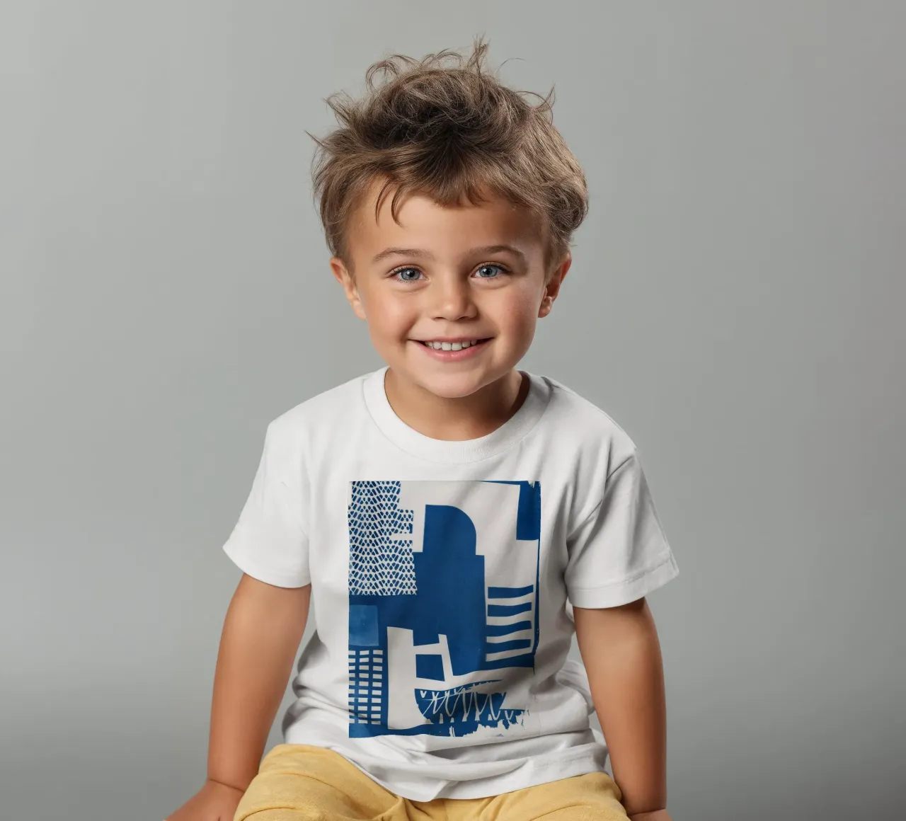 Geometrische Cyanotypie Kinder T-Shirt von Kim Hubball Studio