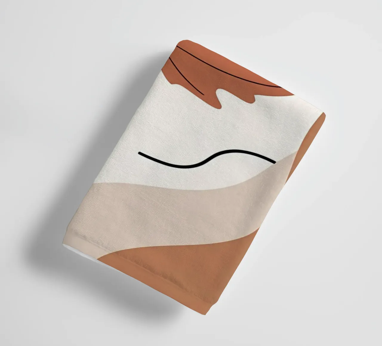 Minimalist one line drawing of a single maple leaf towel by Bloom And Brush