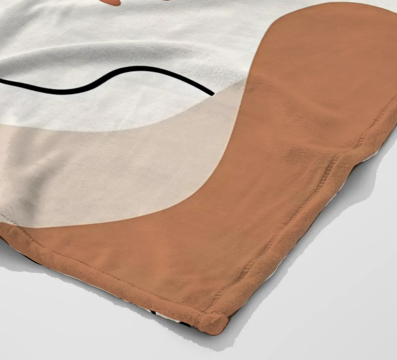 Minimalist one line drawing of a single maple leaf fleece blanket by Bloom And Brush