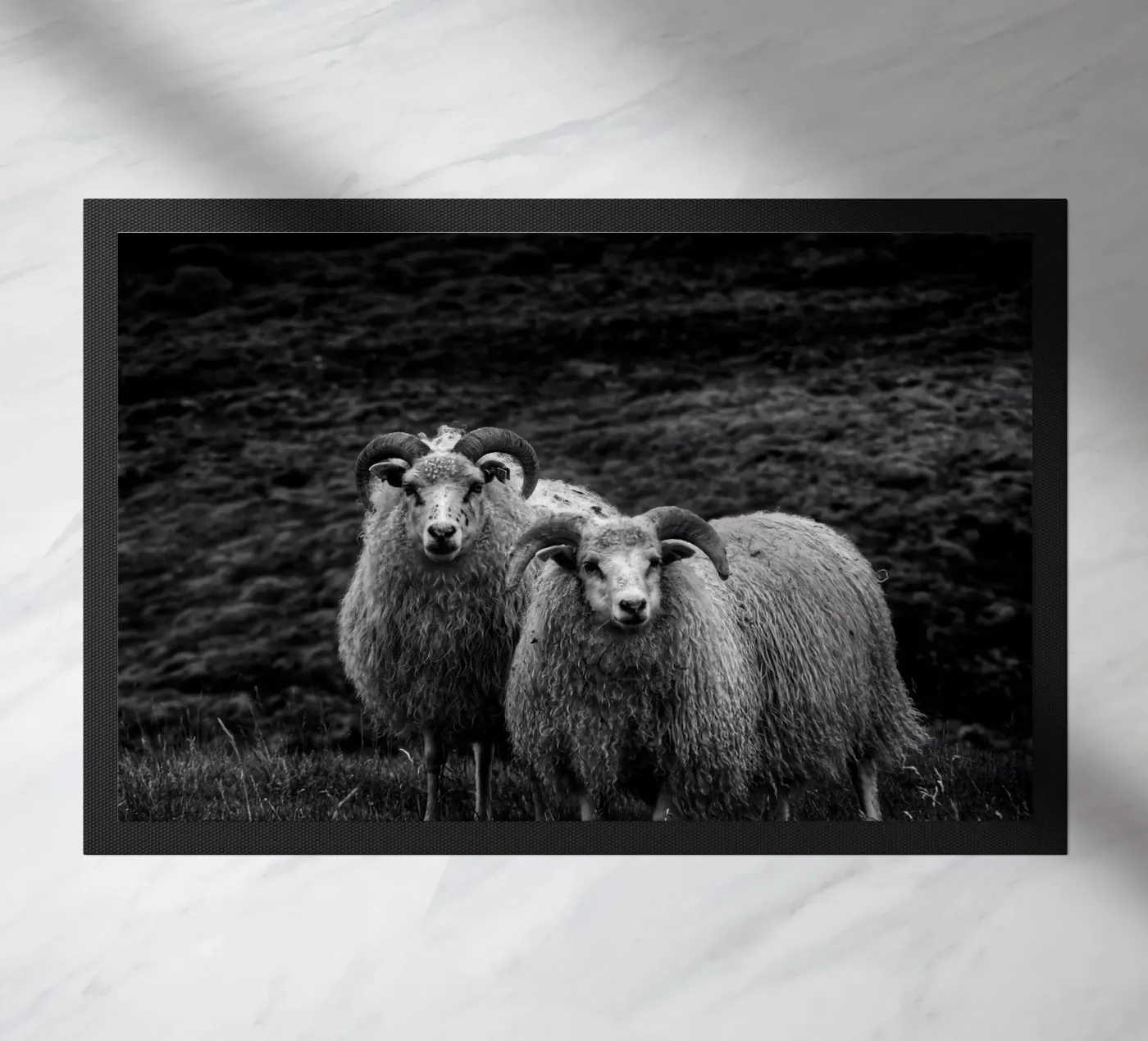 Two sheep deurmat van Fjöllart