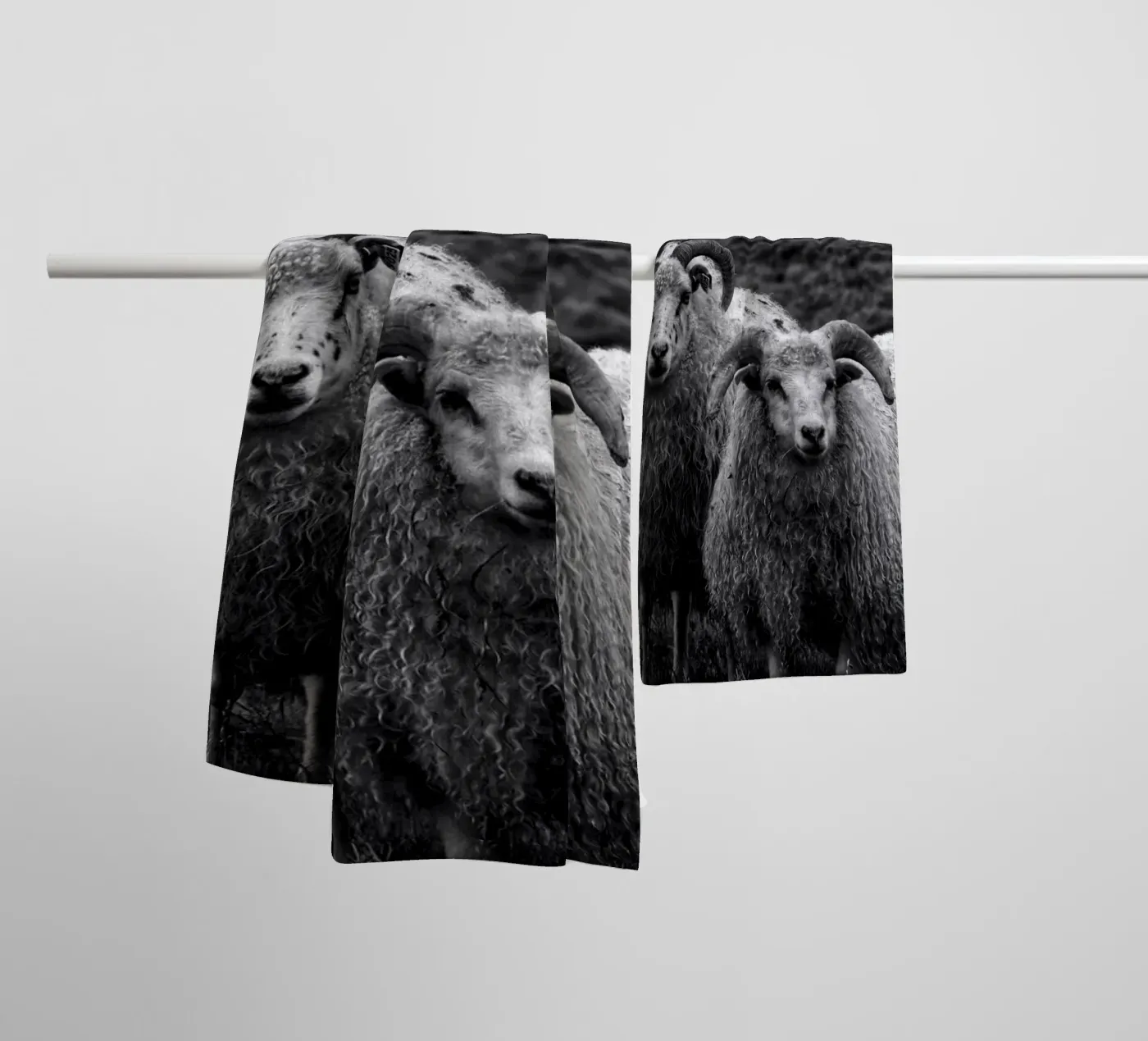 Two sheep towel by Fjöllart