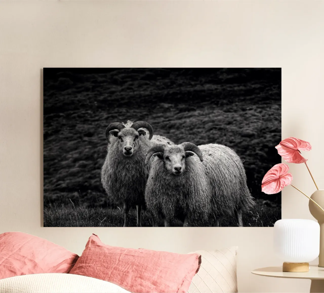 Two sheep acrylic glass by Fjöllart