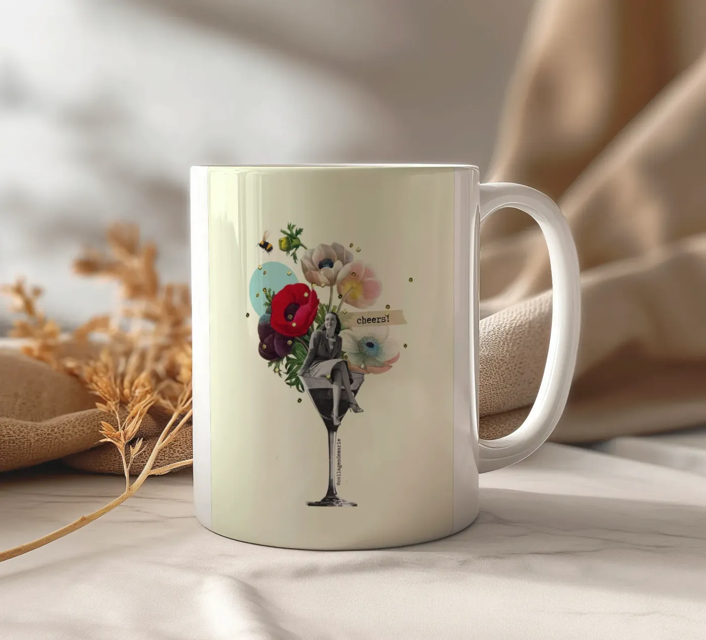 Cheers ceramic mug by collagesdemarie