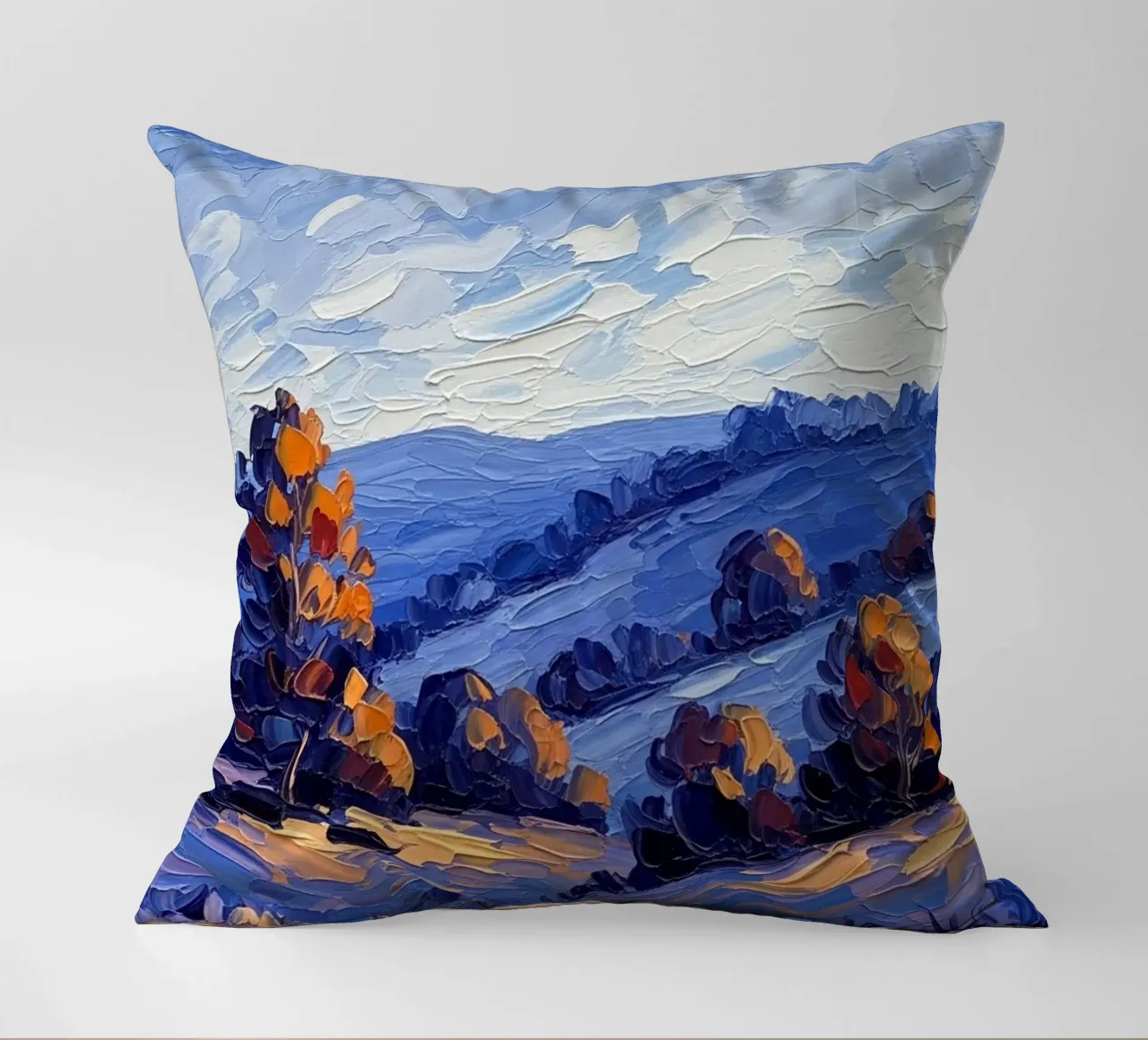 L'abbraccio dell'autunno: Un coltello a palette strutturato cuscino da Artistic-shop