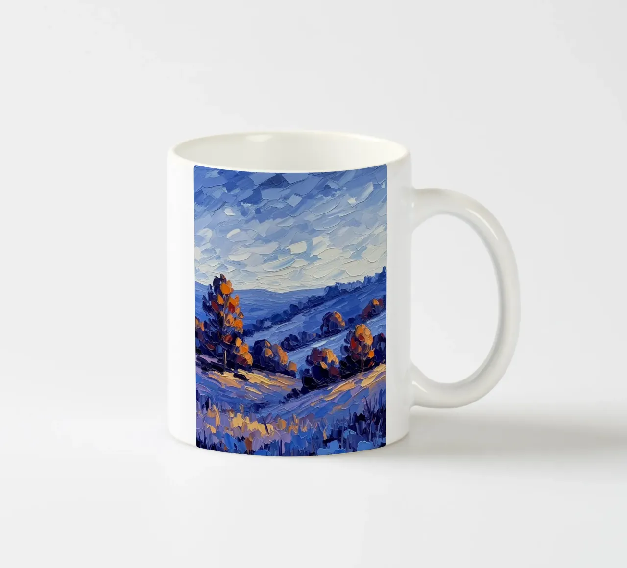 L'abbraccio dell'autunno: Un coltello a palette strutturato tazza in ceramica da Artistic-shop