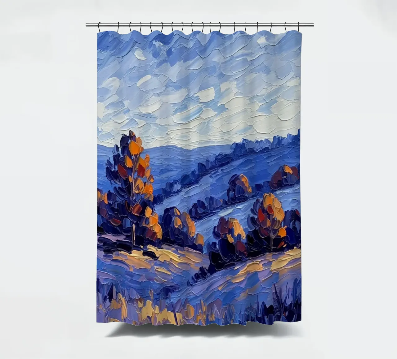 L'abbraccio dell'autunno: Un coltello a palette strutturato tenda da doccia da Artistic-shop