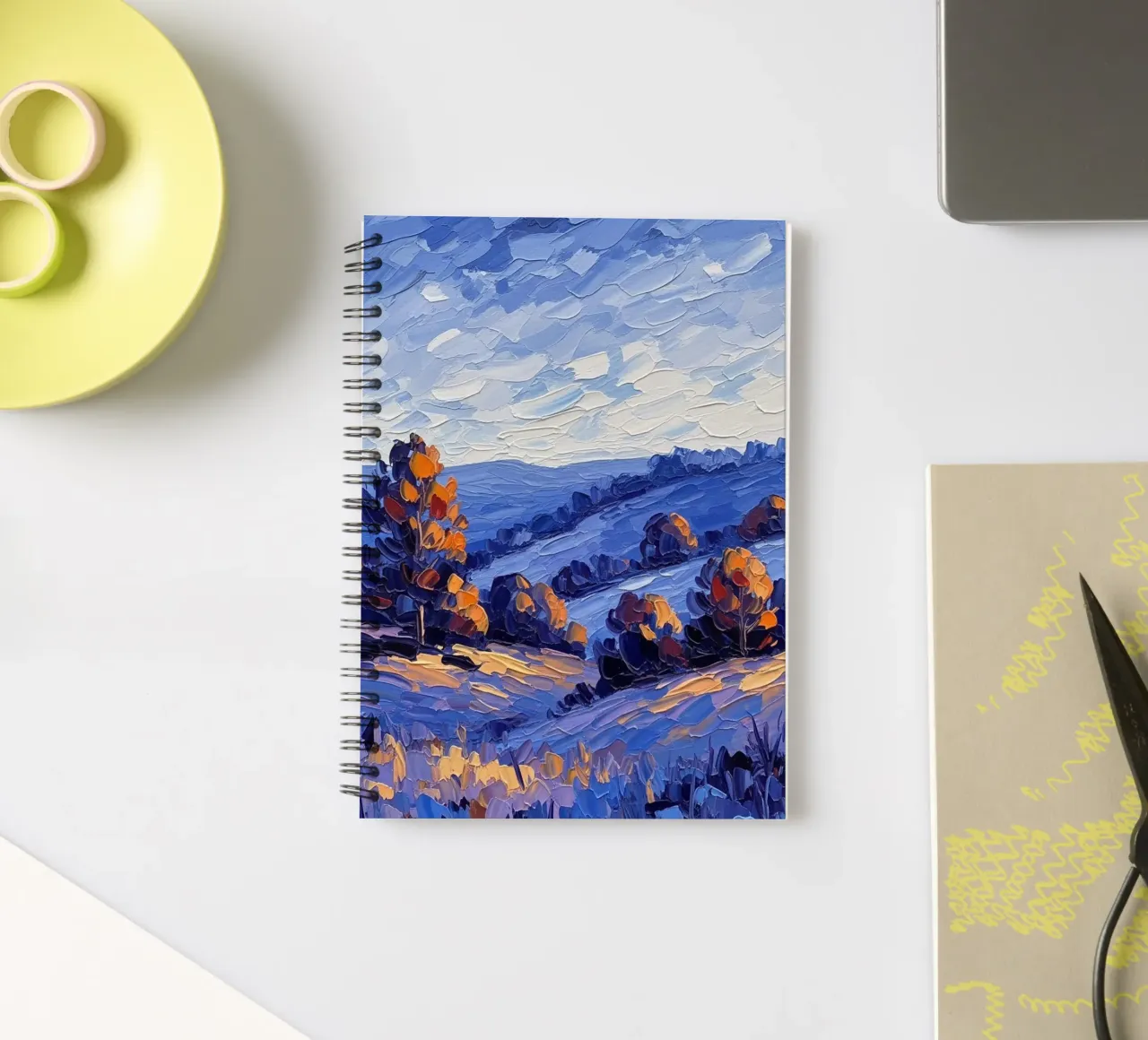L'abbraccio dell'autunno: Un coltello a palette strutturato diario ad anelli da Artistic-shop