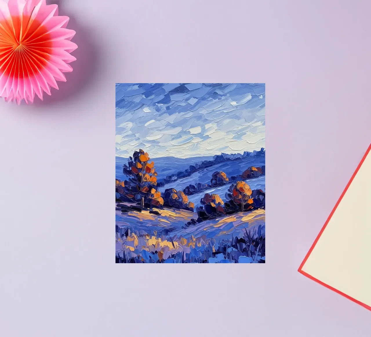 L'étreinte de l'automne : Un couteau à palette texturé autocollant de Artistic-shop