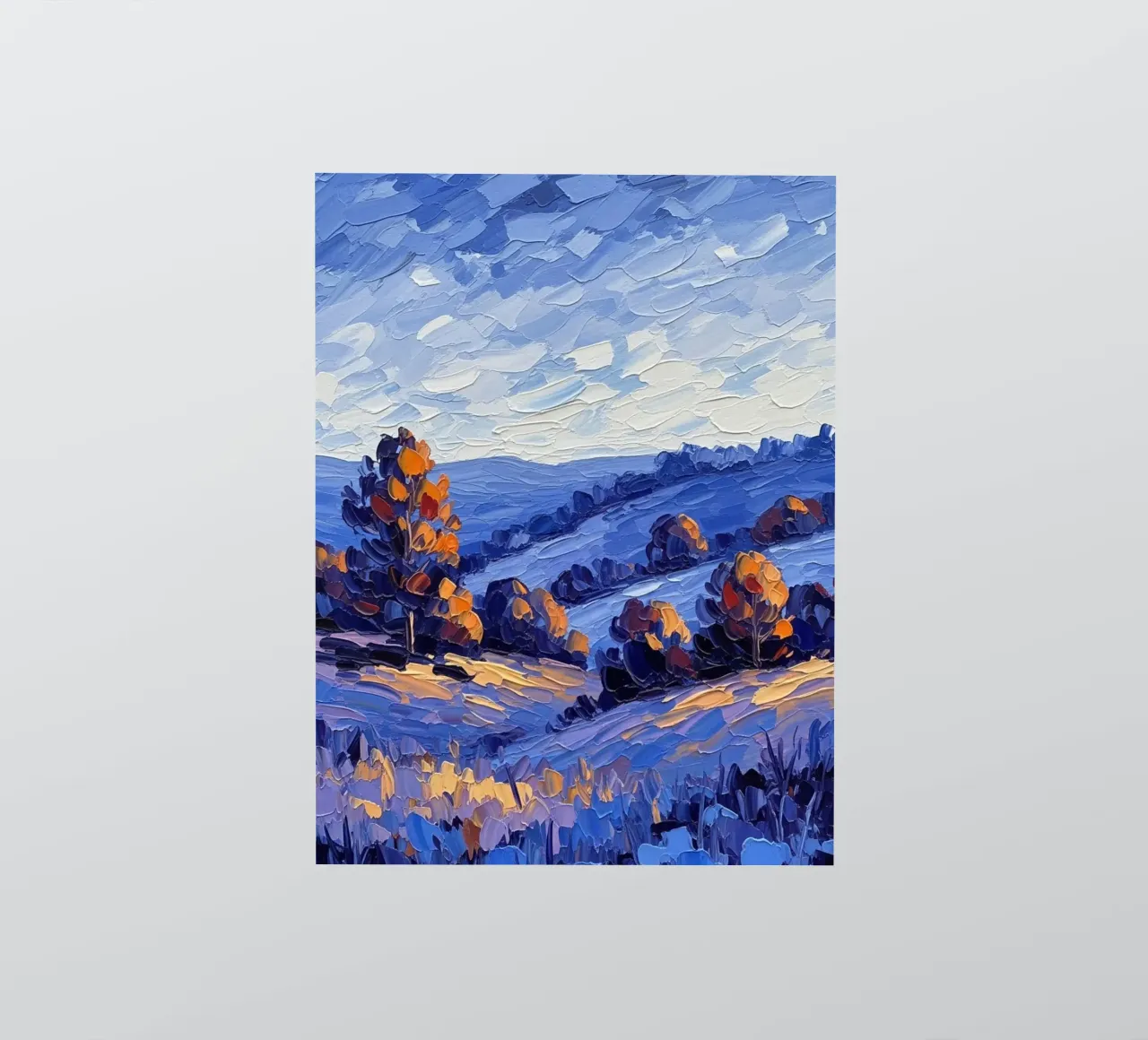 L'étreinte de l'automne : Un couteau à palette texturé autocollant de Artistic-shop