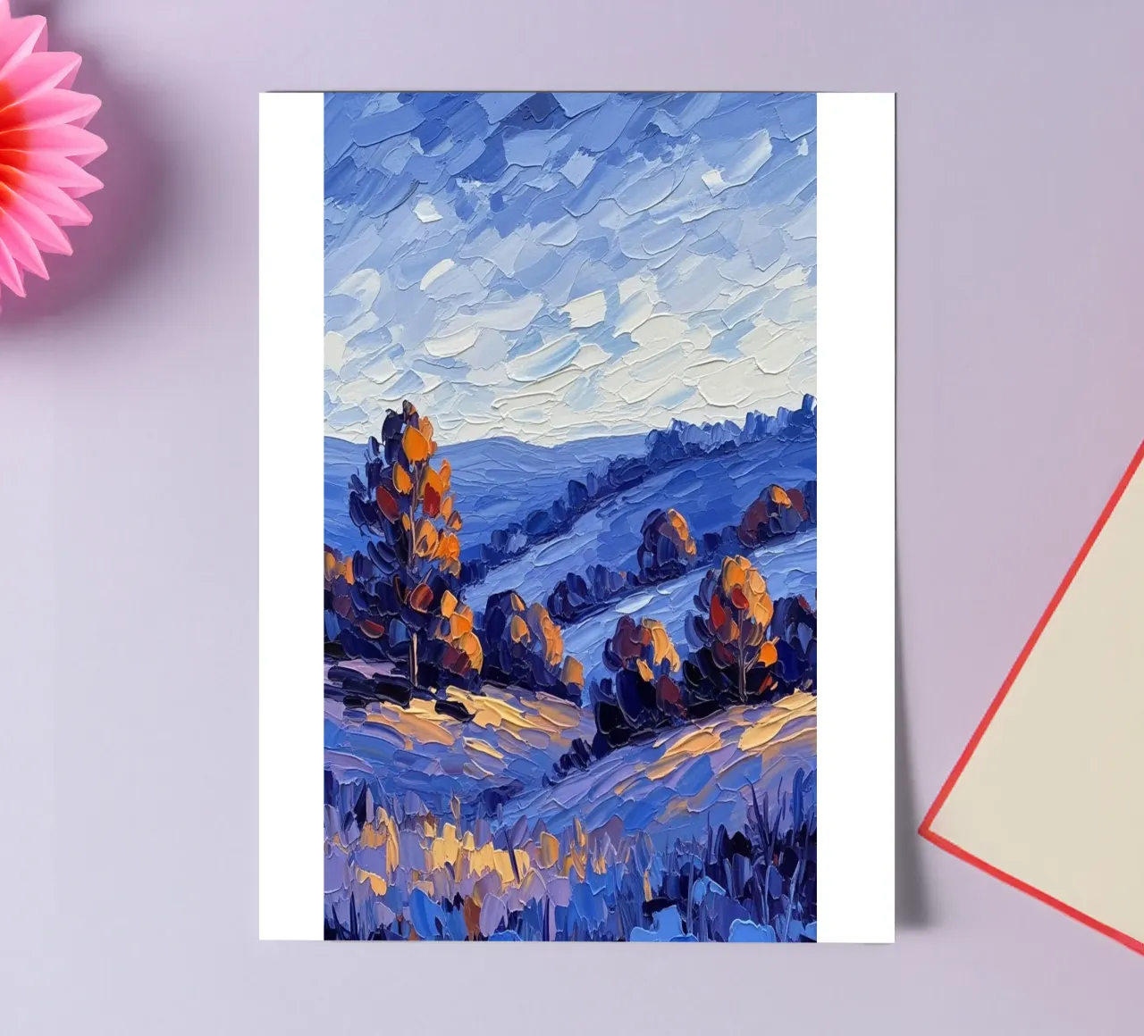 L'abbraccio dell'autunno: Un coltello a palette strutturato foglio adesivo da Artistic-shop