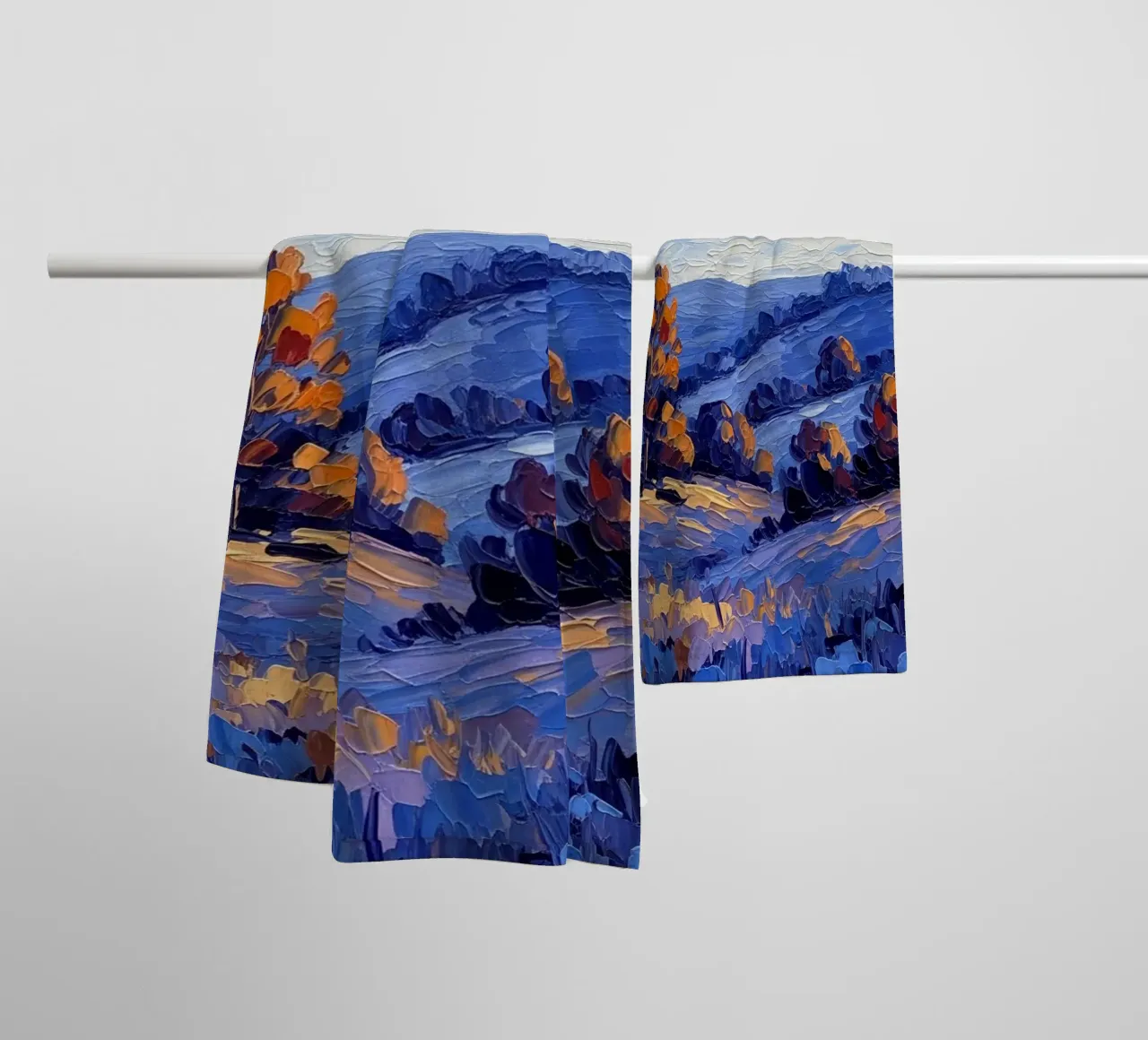 L'étreinte de l'automne : Un couteau à palette texturé serviette de bain de Artistic-shop