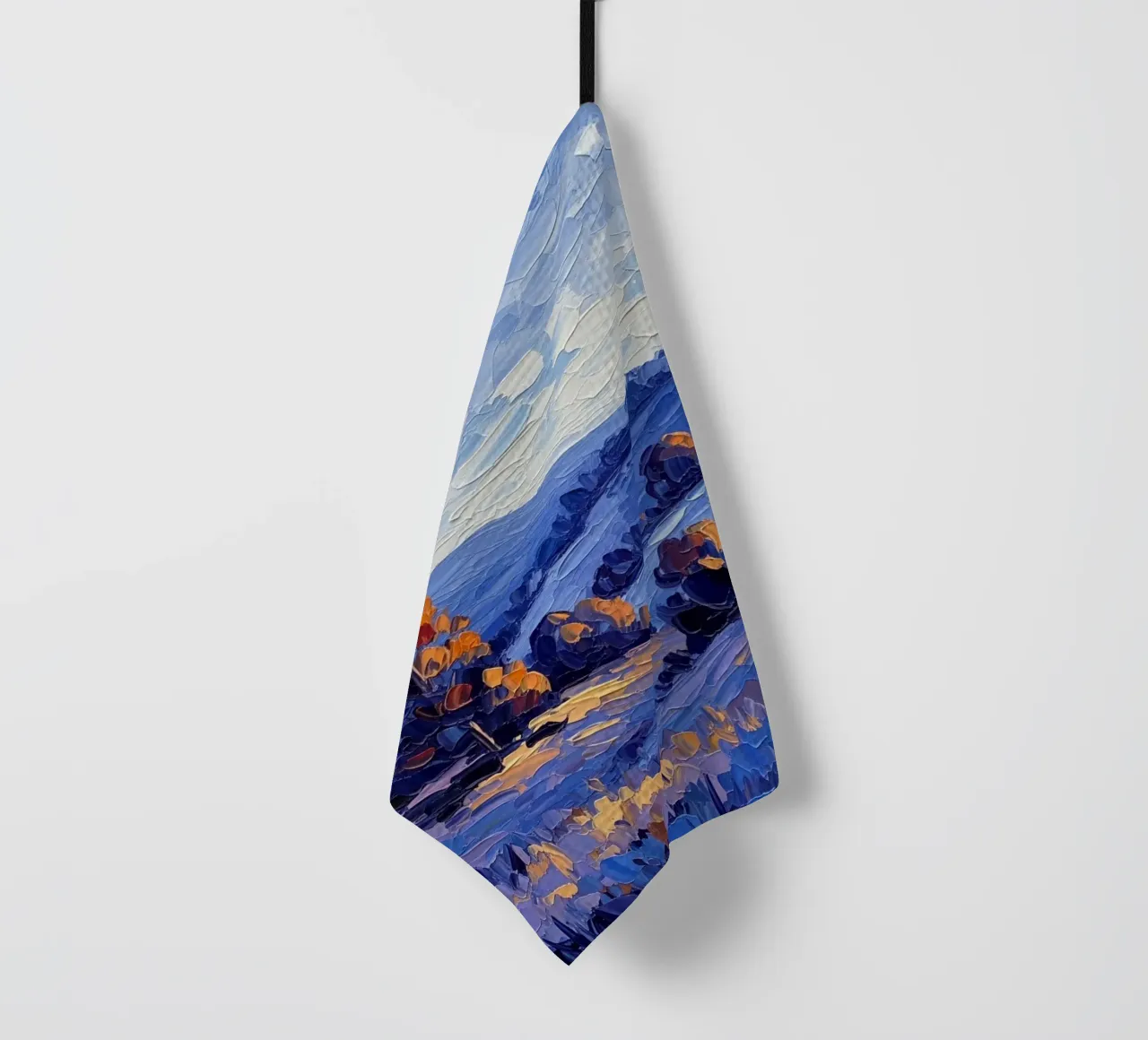 Autumn's Embrace: A Textured Pallet Knife tea towel by Artistic-shop