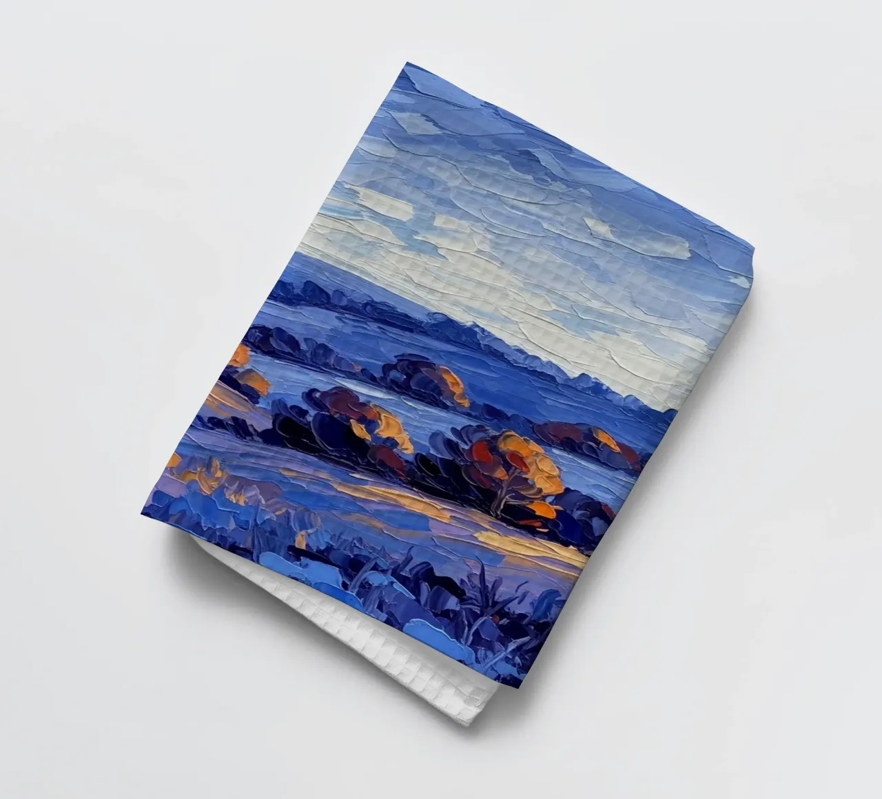 Autumn's Embrace: A Textured Pallet Knife tea towel by Artistic-shop