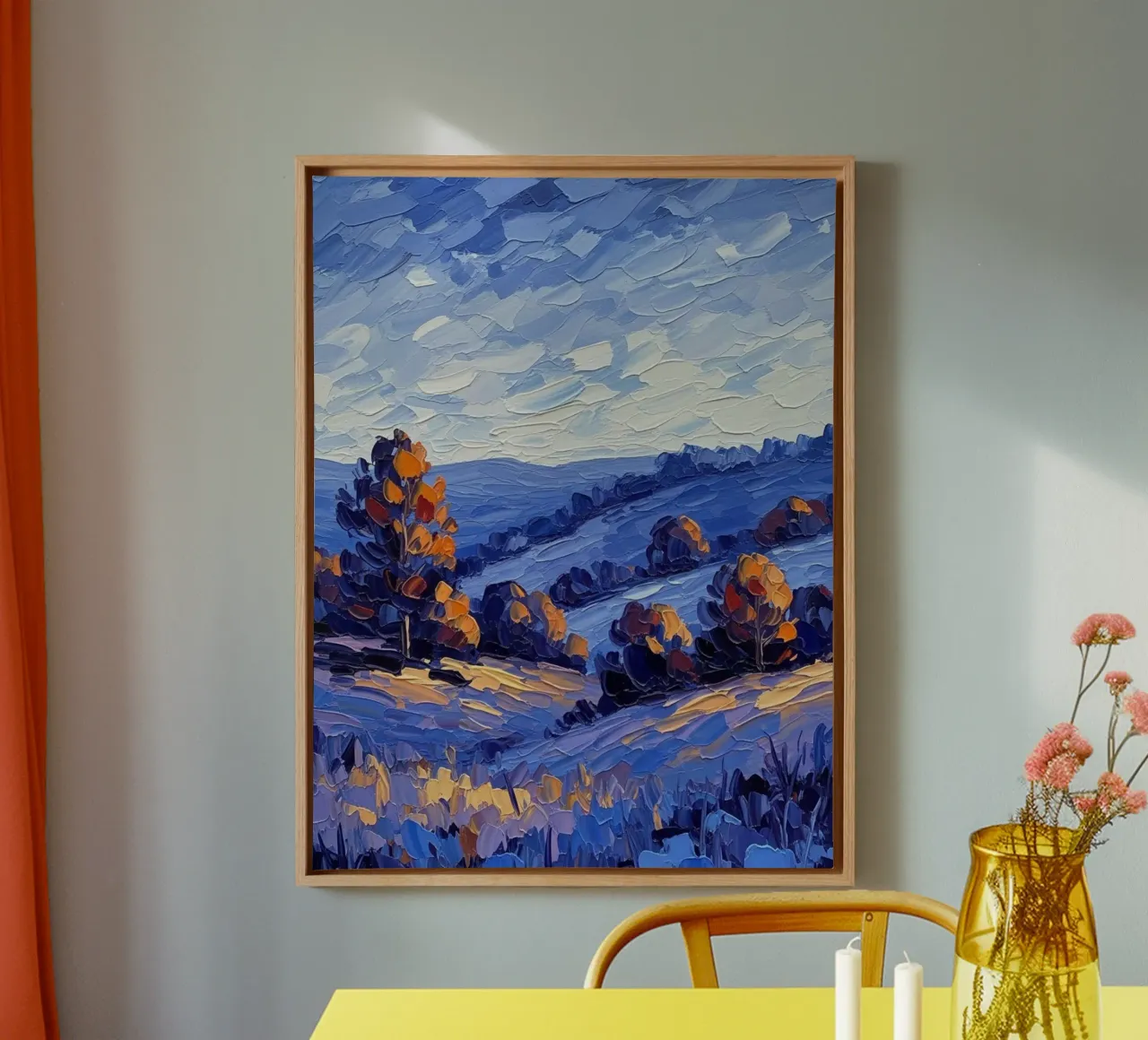 L'abbraccio dell'autunno: Un coltello a palette strutturato tela da Artistic-shop