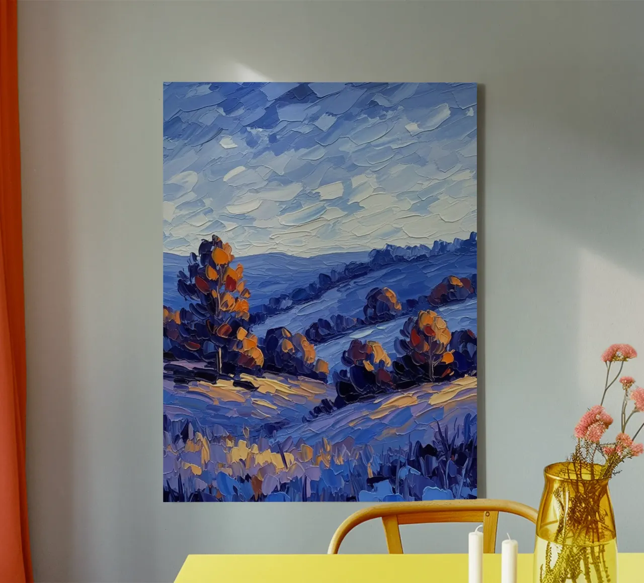 L'abbraccio dell'autunno: Un coltello a palette strutturato tela da Artistic-shop